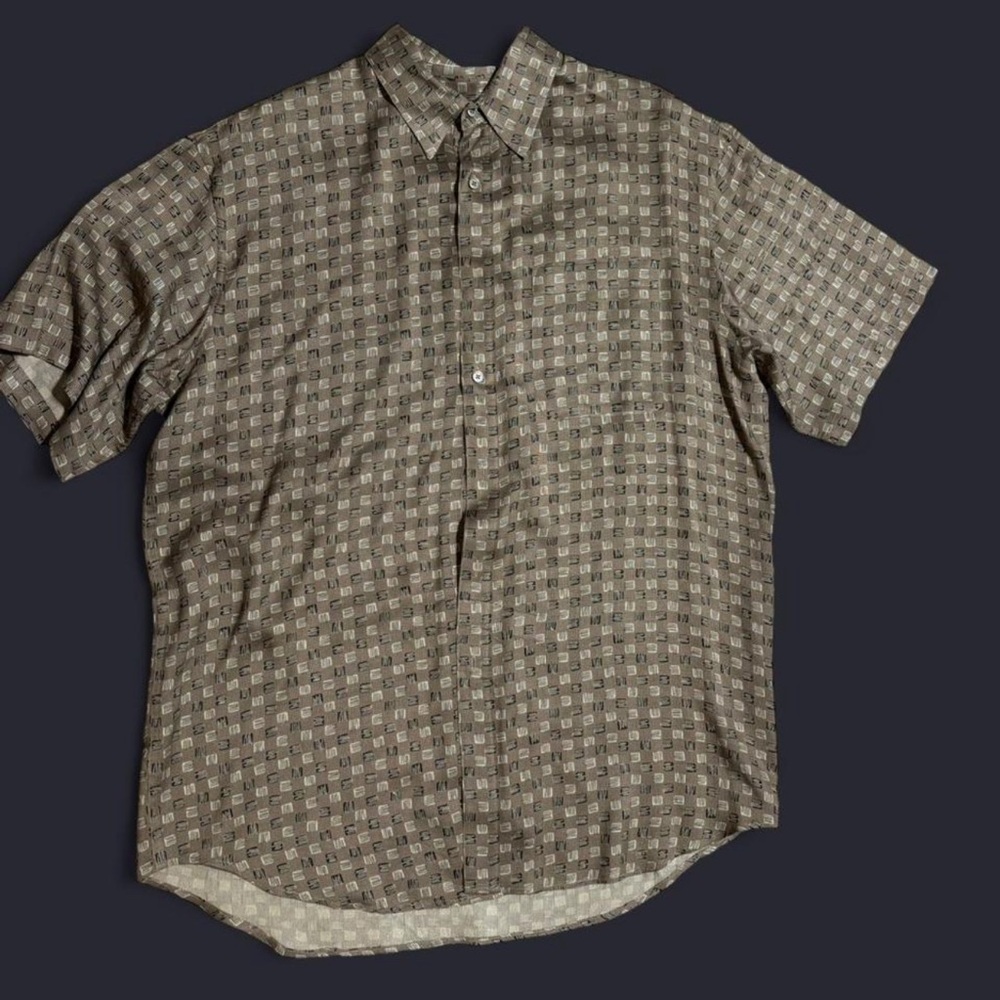 Perry Ellis Brown Plaid Casual Shirt